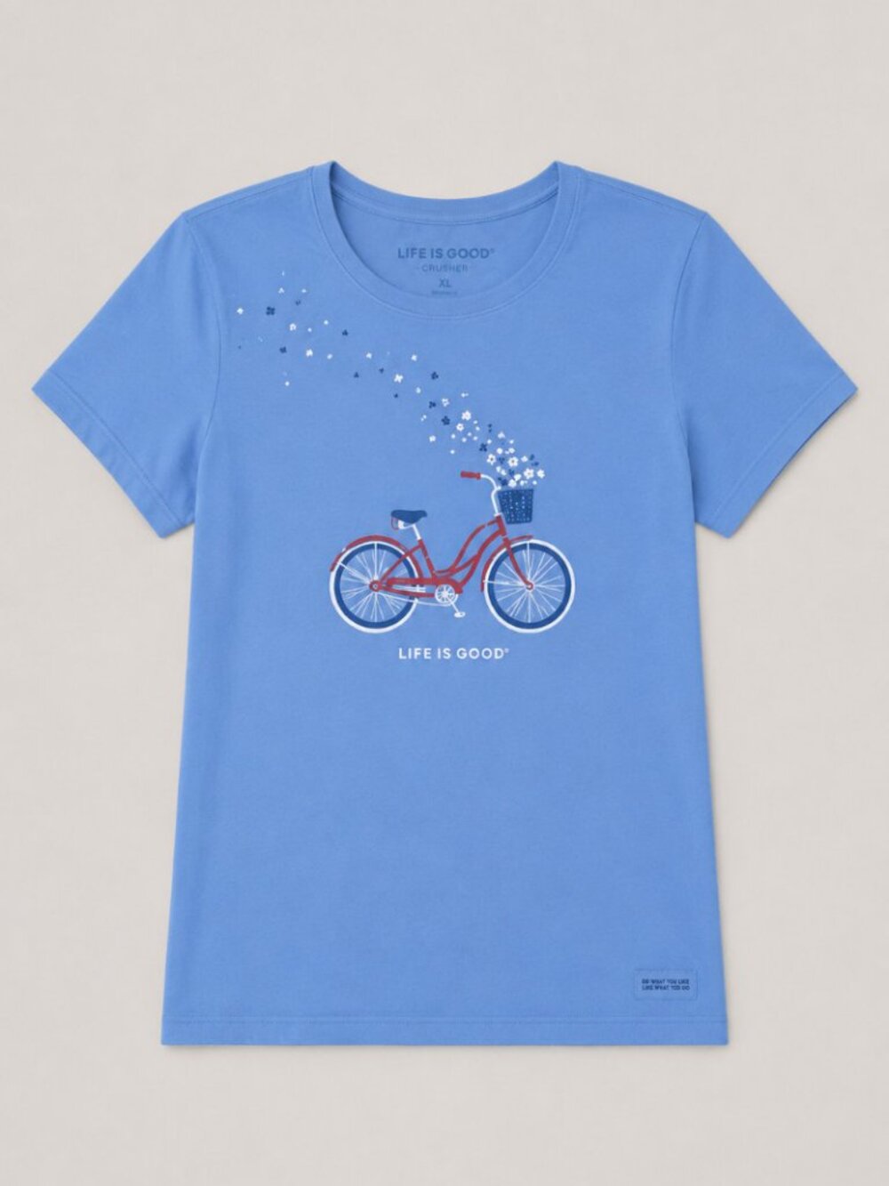 Life is Good Women's Crusher Tee XL Americana Bicycle Graphic T-Shirt NWOT